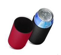 kwmobile 2X Cooler Sleeve Raffredda Lattina 6,5 x 10 cm - Raffreddalattina in Neoprene Isolante Nero/Rosso - Cooling Bag Fredda Lattine Birra Cola