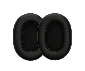 kwmobile 2x Cuscinetto Cuffie Compatibile con Jabra Elite 85h Pad - Cuscinetti Ricambio Cuffie Over Ear Simil Pelle - nero