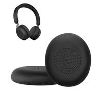 kwmobile 2x Cuscinetto Cuffie Compatibile con Jabra Jabra Elite 45h / Evolve2 65 / Evolve2 40 Pad - Cuscinetti Ricambio Cuffie Over Ear Simil Pelle - nero