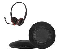 kwmobile 2x Cuscinetto Cuffie Compatibile con Plantronics Blackwire C3220 C3320 C310 C320 C3200 Pad - Cuscinetti Ricambio Cuffie Over Ear Simil Pelle - nero