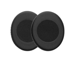 kwmobile 2x Cuscinetto Cuffie Compatibile con Sennheiser HD2.01 / HD2.20S / HD2.30I / HD2.30G Pad - Cuscinetti Ricambio Cuffie Over Ear Simil Pelle - nero