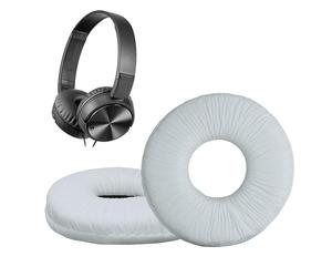 kwmobile 2x Cuscinetto Cuffie Compatibile con Sony MDR-ZX110 / MDR-ZX310 Pad - Cuscinetti Ricambio Cuffie Over Ear Simil Pelle - bianco