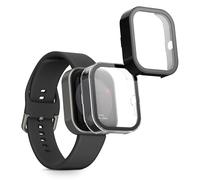 kwmobile 2x Custodia Rigida Smartwatch Compatibile con CMF by Nothing Watch Pro (D395) Cover - Case Vetro Temperato Orologio Fitness - trasparente/nero