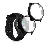 kwmobile 2x Custodia Rigida Smartwatch Compatibile con COROS PACE Pro Cover - Case Vetro Temperato Orologio Fitness - nero