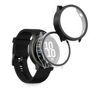kwmobile 2x Custodia Rigida Smartwatch Compatibile con Garmin Venu 4 45mm Cover - Case Vetro Temperato Orologio Fitness - trasparente/nero