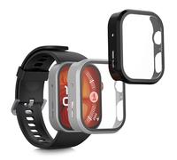 kwmobile 2x Custodia Rigida Smartwatch Compatibile con Huawei Watch Fit 4 Pro Cover - Case Vetro Temperato Orologio Fitness - nero/argento