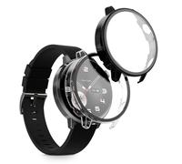 kwmobile 2x Custodia Rigida Smartwatch Compatibile con OnePlus OPPO Watch X3 mini / X2 mini/Watch 4/3 Cover - Case Vetro Temperato Orologio Fitness - nero/trasparente