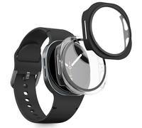 kwmobile 2x Custodia Rigida Smartwatch Compatibile con Samsung Galaxy Watch 8 (40mm) Cover - Case Vetro Temperato Orologio Fitness - trasparente/nero
