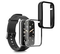 kwmobile 2x Custodia Rigida Smartwatch Compatibile con Xiaomi Mi Band 7 Pro Cover - Case Vetro Temperato Orologio Fitness - nero/trasparente