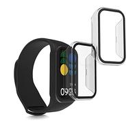kwmobile 2X Custodia Rigida Smartwatch Compatibile con Xiaomi Redmi Band 2 Cover - Case Vetro Temperato Orologio Fitness - Trasparente