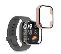 kwmobile 2x Custodia Rigida Smartwatch Compatibile con Xiaomi Redmi Mi Watch Lite 3 / Redmi Watch 3 Cover - Case Vetro Temperato Orologio Fitness - trasparente/rosa antico