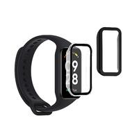 kwmobile 2X Custodia Rigida Smartwatch Compatibile con Xiaomi Redmi Smart Band 2 Cover - Case Vetro Temperato Orologio Fitness - Trasparente/Nero