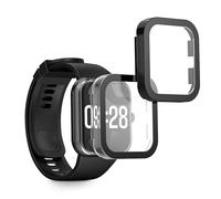 kwmobile 2X Custodia Rigida Smartwatch Compatibile con Xiaomi Redmi Watch 4 Cover - Case Vetro Temperato Orologio Fitness - Trasparente/Nero