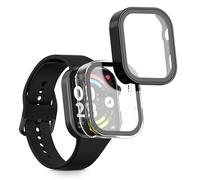 kwmobile 2x Custodia Rigida Smartwatch Compatibile con Xiaomi Redmi Watch 6 Cover - Case Vetro Temperato Orologio Fitness - trasparente/nero