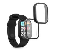 kwmobile 2x Custodia Rigida Smartwatch Compatibile con Xiaomi Smart Band 8 Pro/Smart Band 9 Pro Cover - Case Vetro Temperato Orologio Fitness - trasparente/nero