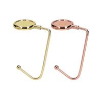 kwmobile 2x Gancio Borsa da Tavolo - Appendi Borsa in Alluminio Antiscivolo Antigraffio - Set Appendiborsa per Tavoli e Scrivanie max. 3kg - oro/rame