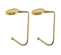 kwmobile 2x Gancio Borsa da Tavolo - Appendi Borsa in Alluminio Antiscivolo Antigraffio - Set Appendiborsa per Tavoli e Scrivanie max. 3kg - oro