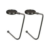 kwmobile 2x Gancio Borsa da Tavolo - Appendi Borsa in Alluminio Antiscivolo Antigraffio - Set Appendiborsa per Tavoli e Scrivanie max. 3kg - nero matt