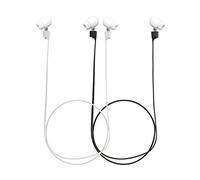 kwmobile 2X Laccetto Portauricolari Compatibile con Apple Airpods 1/2 / 3 / PRO 1 / PRO 2 - Cordino Porta Cuffie in Ear - Laccio Cuffiette Nero/Bianco