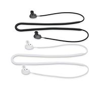kwmobile 2X Laccetto Portauricolari Compatibile con Samsung Galaxy Buds 2 - Cordino Portacuffie in-Ear - Laccio Ferma Cuffiette Bianco Matt/Nero
