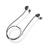 kwmobile 2X Laccetto Portauricolari Compatibile con Samsung Galaxy Buds Fe - Cordino Portacuffie in-Ear - Laccio Ferma Cuffiette Nero/Bianco