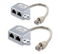 Kwmobile 2X Sdoppiatore Cavo Rete - Duplicatore LAN ISDN Ethernet - Input Cavo di Rete RJ45 (8-Linee) Output 1x Ethernet LAN 1x ISDN