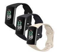 kwmobile 3x Cinturino TPU Silicone Fibbia Compatibile con Fitbit Charge 6 / Charge 5 Cinturino - Cinturini 14-22 cm