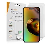 kwmobile 3x Pellicola protettiva compatibile con Apple iPhone 16 - Protezione display opaca antiriflesso anti-impronte