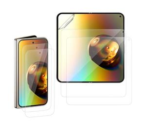 kwmobile 3x Pellicola Protettiva per Google Pixel 9 Pro Fold Pellicola - Protezione Schermo Interna e Esterna - Trasparente e Antigraffio - Kit Completo