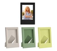 kwmobile 4X Cornici per Foto - Mini Cornice Portafoto - Set di Piccole Cornici da Tavolo - Formato per Foto Mini Fotocamera Istantanea - Nero/Grigio Chiaro/Verde/Giallo