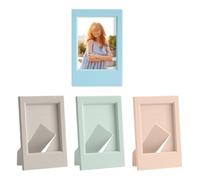 kwmobile 4X Cornici per Foto - Mini Cornice Portafoto - Set di Piccole Cornici da Tavolo - Formato per Foto Mini Fotocamera Istantanea - Grigio Chiaro/Blu Chiaro/Verde Chiaro/Rosa Chiaro