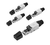 kwmobile 4X Spina Cavo Rete Cat 6A Fino 10Gbit/s - Connettore Schermato Porte RJ45 - Prese Ethernet Schermate RJ 45 Cat 6 - Serracavo 8 Conduttori