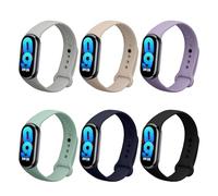 kwmobile 6x Cinturino Compatibile con Xiaomi Mi Band 10 / Mi Band 9/8 - Cinturini Silicone di Ricambio - Fascetta con Fibbia per Smartwatch 14-22 cm
