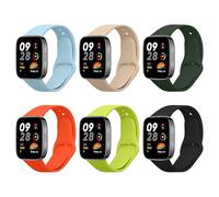 kwmobile 6x Cinturino Compatibile con Xiaomi Redmi Watch 3 Active - Cinturini Silicone di Ricambio - Fascetta con Fibbia per Smartwatch 14-22 cm