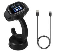 kwmobile Caricatore Compatibile con Garmin Venu Sq 2 / Venu Sq/Fenix 8 7 6 5 / Tactix 8 7 Smartwatch - Cavo USB 100 cm e Stazione di Ricarica Smart Watch - nero