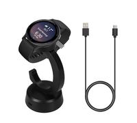 kwmobile Caricatore Compatibile con Garmin Vivoactive 6 / Vivoactive 5 / Forerunner 55 255 165 965 Smartwatch - Cavo USB 100 cm e Stazione di Ricarica Smart Watch - nero