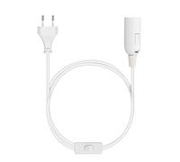 kwmobile Cavo Porta Lampada con Interruttore - Filo Elettrico Portalampada 3,5m per Lampadina E14 con Spina a due Poli per Attacco Corrente - Bianco