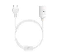 kwmobile Cavo Porta Lampada con Interruttore - Filo Elettrico Portalampada 3,5m per Lampadina E27 con Spina a due Poli per Attacco Corrente - Bianco