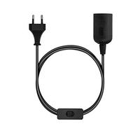 kwmobile Cavo Porta Lampada con Interruttore - Filo Elettrico Portalampada 3,5m per Lampadina E27 con Spina a due Poli per Attacco Corrente - Nero