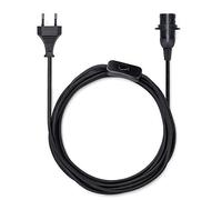 kwmobile Cavo Porta-Lampada con Interruttore - Filo Porta-lampade a Sospensione - Attacco Lampadina E14 - Corda Lunga 5m Rivestita in Tessuto Nero