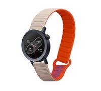 kwmobile Cinturino Compatibile con CMF Watch Pro 2 / Watch Pro 1 - con Chiusura Magnetica in Silicone - Regolabile 14-22 cm - beige/arancione