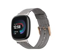 kwmobile Cinturino Compatibile con Fitbit Versa 4 / Sense 2 / Versa 3 / Sense - Ricambio per Smartwatch Fitness Tracker - in Canapa con Fibbia - grigio chiaro