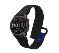 kwmobile Cinturino Compatibile con Garmin Fenix 8 43mm / Fenix 7S / 7S Pro / 7S Solor/Instinct 2S - con Chiusura Magnetica in Silicone - Regolabile 14-22 cm - nero