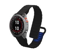 kwmobile Cinturino Compatibile con Garmin Fenix 8 47mm / Fenix E 47mm / Fenix 7/7 Pro/EPIX 2 - con Chiusura Magnetica in Silicone - Regolabile 14-22 cm - nero