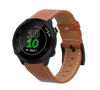 kwmobile Cinturino compatibile con Garmin Forerunner 55 - in vera pelle - Fascetta ca. 14-22 cm con fibbia marrone