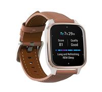 kwmobile Cinturino compatibile con Garmin Venu Sq 2 Music/Sq 2 / Vivoactive 6 / Vivoactive 5 - in vera pelle - Fascetta ca. 14-22 cm con fibbia rosa vintage/marrone