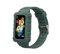 kwmobile Cinturino Compatibile con Huawei Band 9 / Band 8 7 6 Pro/Honor Band 7 6 - Cinturini Silicone verde 14-22 cm - Band e Bumper Anti Urto