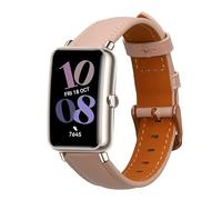 kwmobile Cinturino compatibile con Huawei Watch Fit mini - in vera pelle - Fascetta ca. 14-22 cm con fibbia rosa antico/marrone