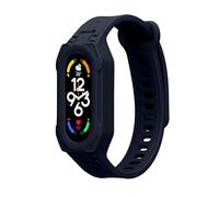 kwmobile Cinturino Compatibile con Xiaomi Mi Band 9 / Mi Band 8 / Mi Band 7 - Cinturini Silicone blu scuro 14-22 cm - Band e Bumper Anti Urto