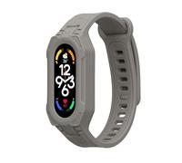 kwmobile Cinturino Compatibile con Xiaomi Smart Band 10 / Smart Band 9/8 7 6 5 4 3 - Cinturini Silicone grigio 14-22 cm - Band e Bumper Anti Urto